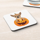 Chihuahua Pumpkin Getränkeuntersetzer (Linke Seite)