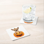 Chihuahua Pumpkin Rechteckiger Pappuntersetzer (Vor Ort)