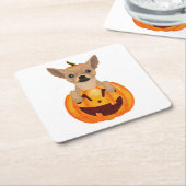 Chihuahua Pumpkin Rechteckiger Pappuntersetzer (angewinkelt)