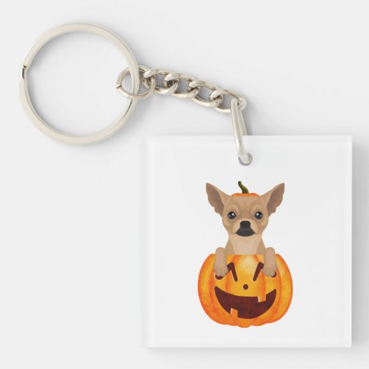 Chihuahua Pumpkin Schlüsselanhänger (Vorderseite)