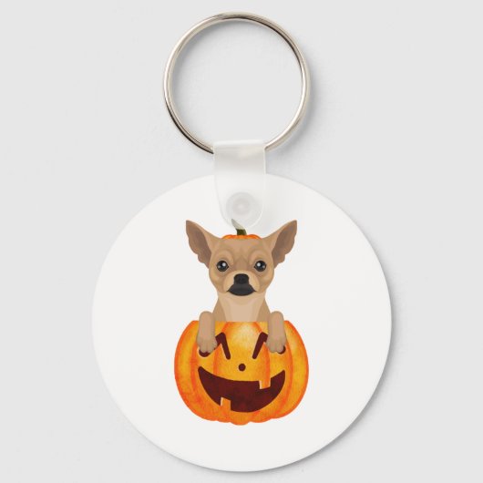 Chihuahua Pumpkin Schlüsselanhänger (Vorderseite)