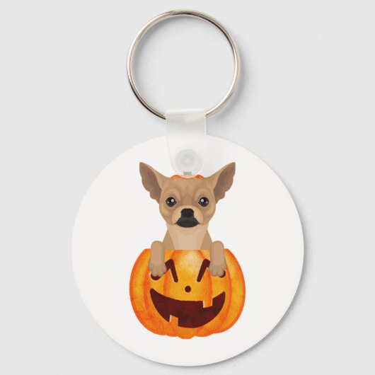 Chihuahua Pumpkin Schlüsselanhänger (Vorderseite)