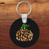 Chihuahua Pumpkin Shape Plaid Leopard Dog Autumn H Schlüsselanhänger (Vorderseite)