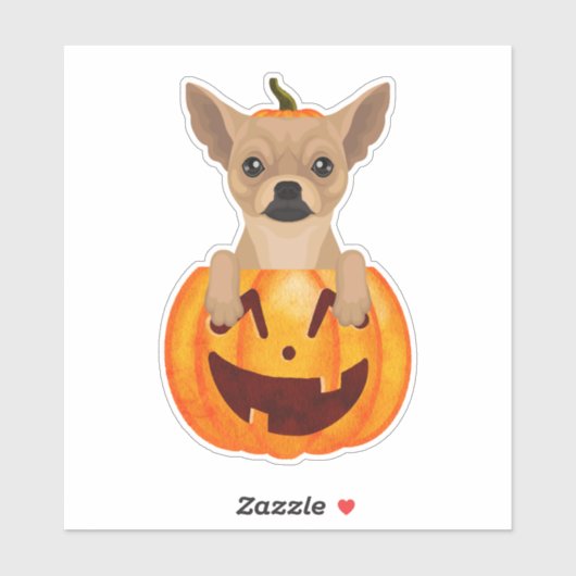Chihuahua Pumpkin Sticker (Blatt)