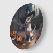 Chihuahua Pumpkins Halloween Beängstigend Große Wanduhr (Winkel)