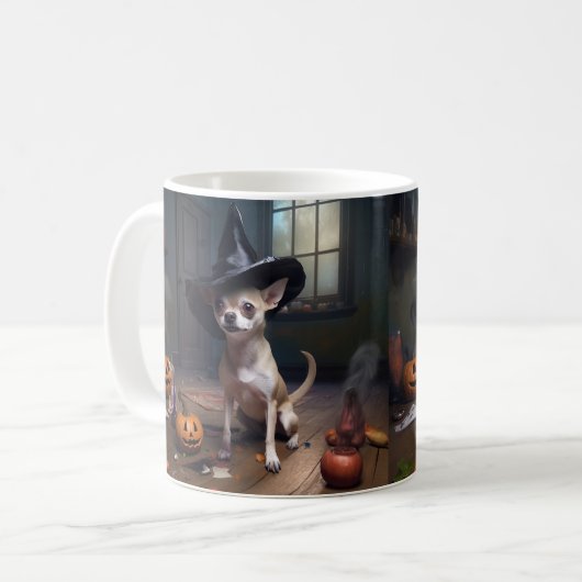 Chihuahua Pumpkins Halloween Beängstigend Kaffeetasse (Vorderseite Links)