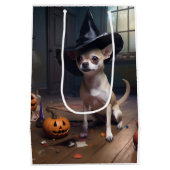 Chihuahua Pumpkins Halloween Beängstigend Mittlere Geschenktüte (Rückseite)