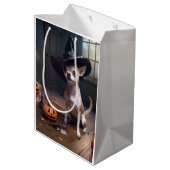 Chihuahua Pumpkins Halloween Beängstigend Mittlere Geschenktüte (Rückseite Schrägansicht)