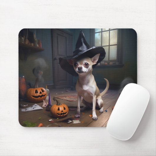 Chihuahua Pumpkins Halloween Beängstigend Mousepad (Mit Mouse)