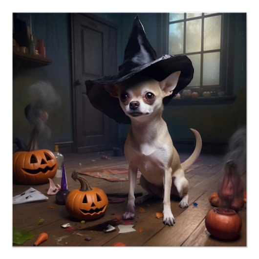 Chihuahua Pumpkins Halloween Beängstigend Poster (Vorderseite)