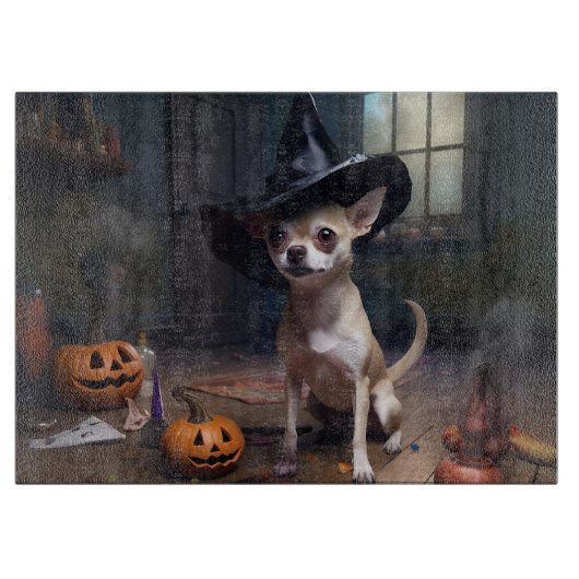 Chihuahua Pumpkins Halloween Beängstigend Schneidebrett (Vorderseite)