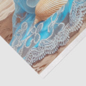 Chihuahua Puppy Blue Floral Beach Decoupage Seidenpapier (Ausschnitt)