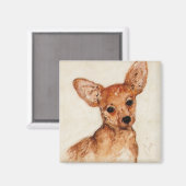 Chihuahua Puppy Dog Art Magnet (Vorderseite/Rückseite)