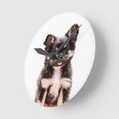 Chihuahua Puppy Dog Runde Wanduhr (Winkel)