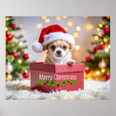 Chihuahua Puppy Dog's Christmas Poster (Vorne)