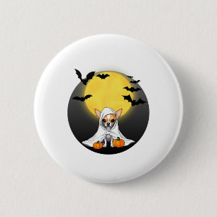 Chihuahua Puppy Ghost Halloween Kostüm - Kleines T Button
