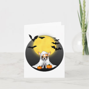 Chihuahua Puppy Ghost Halloween Kostüm - Kleines T Karte