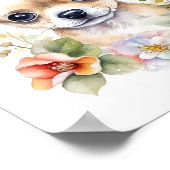 Chihuahua Puppy Pet Watercolor Blume Poster (Ecke)