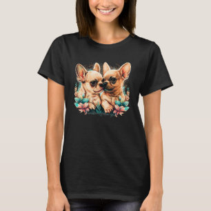 Chihuahua Puppys Niedliche Hunde Kleine Liebe Herz T-Shirt