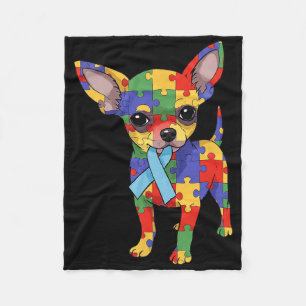 Chihuahua Puzzle Autismus-Bewusstsein Autistische  Fleecedecke