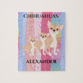 CHIHUAHUA PUZZLE & PERSONALISIERTER NAME. (Vertikal)