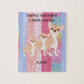 CHIHUAHUA PUZZLE & PERSONALISIERTER NAME. (Vertikal)