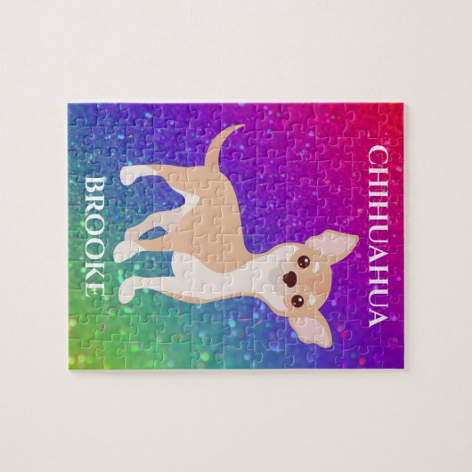 CHIHUAHUA PUZZLE & PERSONALISIERTER NAME. (Horizontal)