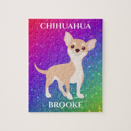 CHIHUAHUA PUZZLE & PERSONALISIERTER NAME. (Vertikal)