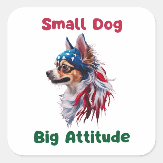 Chihuahua Quadratischer Aufkleber (Vorderseite)