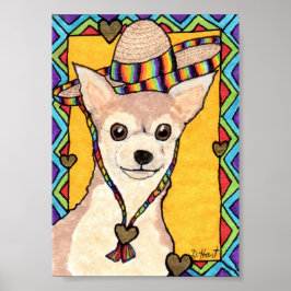 Chihuahua & Rainbow Sombrero Mini Mexikanische Vol Poster