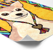 Chihuahua & Rainbow Sombrero Mini Mexikanische Vol Poster (Ecke)