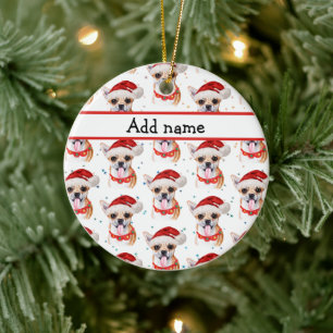 Chihuahua-Rasse Wasserfarben-Hundemuster Weihnacht Keramik Ornament