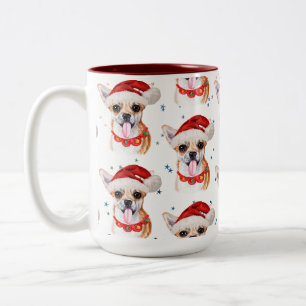 Chihuahua-Rasse Wasserfarben-Hundemuster Weihnacht Zweifarbige Tasse