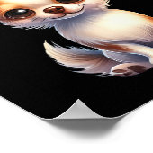 Chihuahua Reindeer Weihnachtsmannmütze Xmas Lights Poster (Ecke)