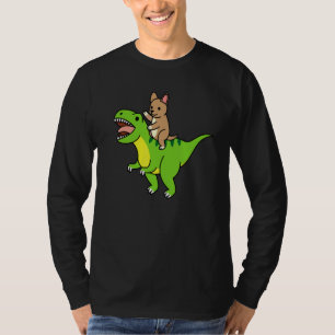 Chihuahua reitet Rex-Dinosaurier-Hund T-Shirt