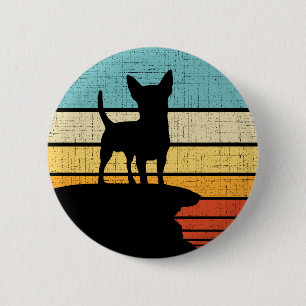 Chihuahua Retro Vintag 60er 70er Dog Welpenbesitze Button