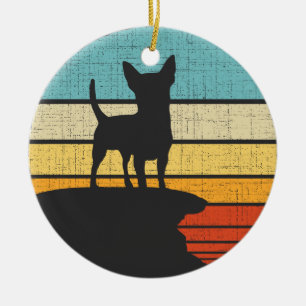 Chihuahua Retro Vintage 60er 70er Jahre Hundebesit Keramik Ornament