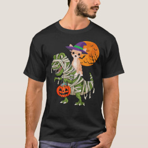 Chihuahua Riding Mummy T Rex Halloween Dinosaurier T-Shirt