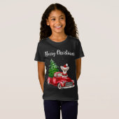 Chihuahua Riding Red Truck Merry Christmas Dog Lov T-Shirt (Vorne ganz)
