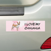 Chihuahua-rosa u. weiße Herzen Autoaufkleber (Auf Auto)