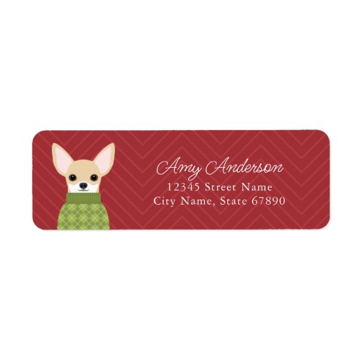 Chihuahua Rücksendeadressen-Aufkleber (Vorne)