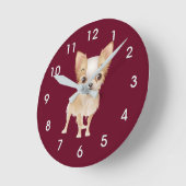Chihuahua Runde Wanduhr (Winkel)