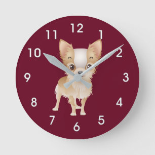 Chihuahua Runde Wanduhr