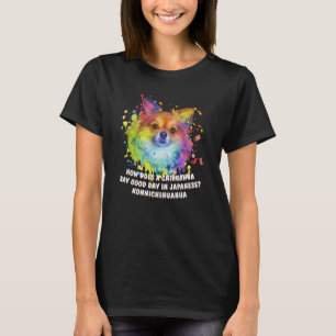 Chihuahua sagt guten Tag im japanischen Chiwawa To T-Shirt