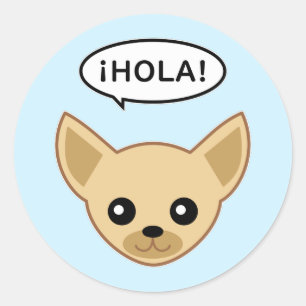 Chihuahua sagt: ¡Hola! Runder Aufkleber