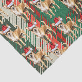 Chihuahua Santa Dog am Karierten Weihnachtsfeierta Seidenpapier (Ausschnitt)