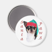 Chihuahua Santa Paws Magnet (Vorderseite/Rückseite)