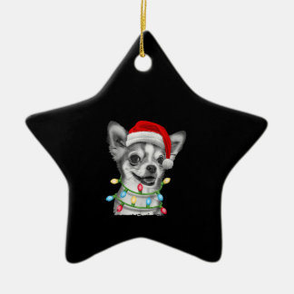chihuahua santa Weihnachtsbaum leuchtet Weihnachts Keramik Ornament