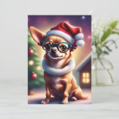Chihuahua Santa Weihnachtskarte Feiertagskarte (Stehend Vorderseite)