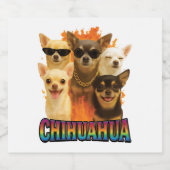 Chihuahua schaumweinetikett (Einzelnes Label)